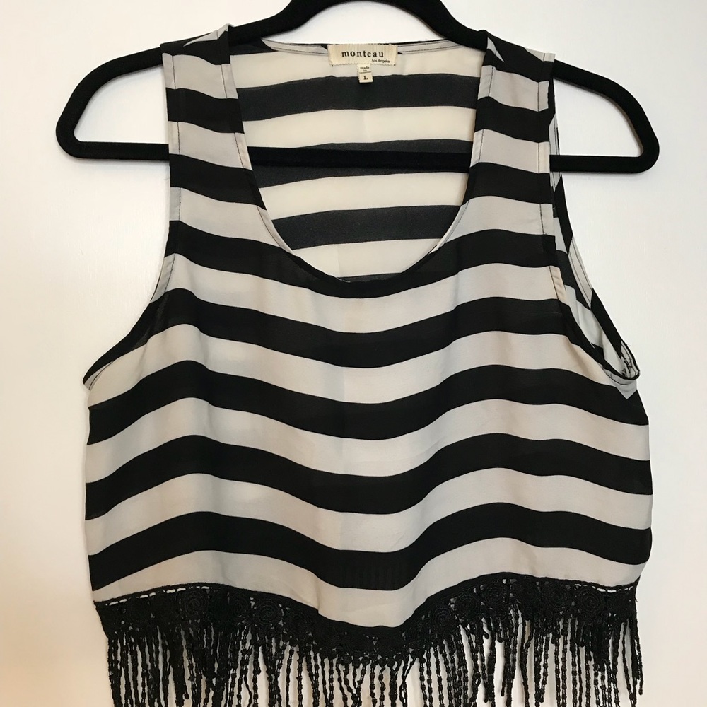 Fringe striped top